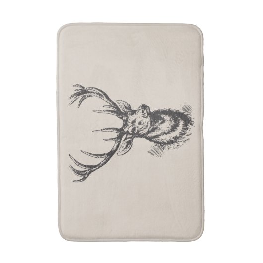 Beige Rustic  Deer Antlers Badmat (Voorkant Verticaal)
