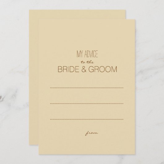 Beige Rustic Mijn advies aan het Label van de paar (Voorkant / Achterkant)