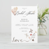 Beige rustieke Boho liefde Vrijgezellenfeest Kaart (Staand voorkant)