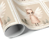 Beige rustieke engel inpakpapier (Rol Hoek)