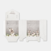 Beige rustieke konijnenkonijn aangepaste Baby show Bedankdoosjes (Uitgevouwen)
