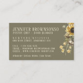 Beige Rustige stijl Zonnebloembakkerij Visitekaartje (Achterkant)