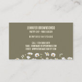 Beige Rustische stijl Daisy Flower Bakery Visitekaartje (Achterkant)