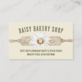 Beige Rustische stijl Daisy Flower Bakery Visitekaartje (Voorkant)