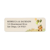 Beige Safari Oerwoud Party Return Address Stickers (Voorkant)