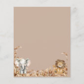 Beige Safari Thema Oerwoud Dieren Kinder Party Men (Achterkant)