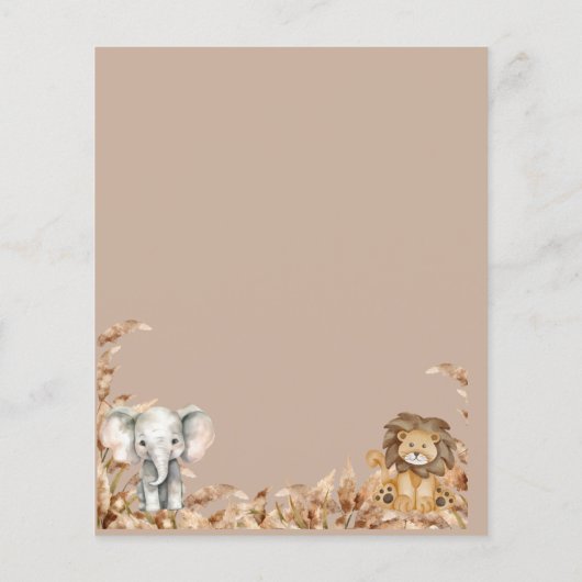 Beige Safari Thema Oerwoud Dieren Kinder Party Men (Achterkant)