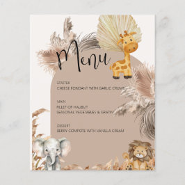 Beige Safari Thema Oerwoud Dieren Kinder Party Men