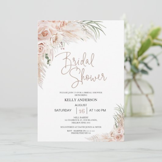Beige Sage Boho Floral Vrijgezellenfeest Kaart (Staand voorkant)