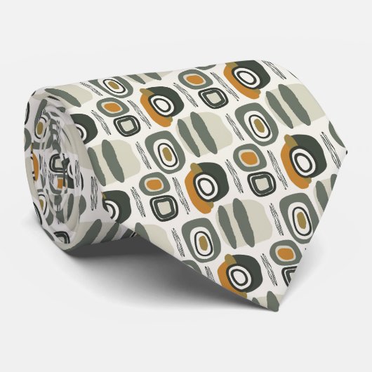 Beige & Sage Groen Eenvoudige Boho Stropdas (Opgerold)