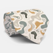 Beige & Sage Groen Eenvoudige Boho Stropdas (Opgerold)