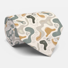 Beige & Sage Groen Eenvoudige Boho Stropdas