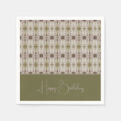 Beige Sage Groen en Paarse Servet (Voorkant)