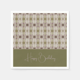 Beige Sage Groen en Paarse Servet