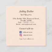 Beige Salon QR Code Haar Make Up Visitekaartje (Achterkant)