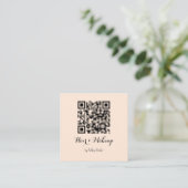 Beige Salon QR Code Haar Make Up Visitekaartje (Staand voorkant)