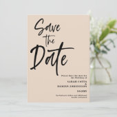 Beige Sand Wedding Save the date Kaart (Staand voorkant)