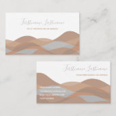 Beige sandy abstracte golven kalligrafie visitekaartje (Voorkant / Achterkant)