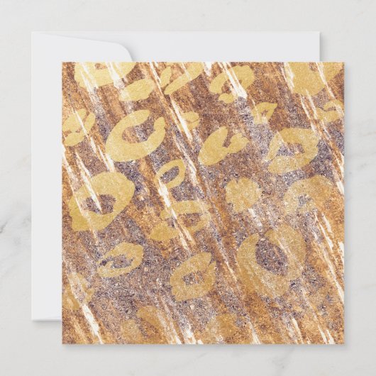 Beige Sandy Shimmer Leopard Glamor Invitations Kaart (Achterkant)