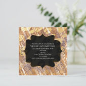 Beige Sandy Shimmer Luipaard Glamour Uitnodigingen (Staand voorkant)