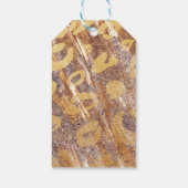 Beige Sandy Shimmer Luipaard Print Glamour Cadeaulabel (Achterkant)