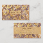 Beige Sandy Shimmer Luipaard Print Glamour Visitekaartje (Voorkant / Achterkant)