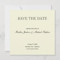 Beige Save Date Wedding Professionele Minimalist