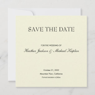 Beige Save Date Wedding Professionele Minimalist Save The Date