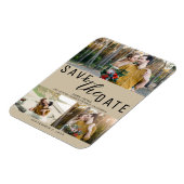 Beige Save the Date Wedding 3 foto's Magneet (Linkerzijde)