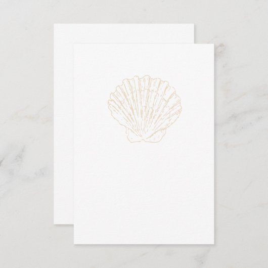 Beige Scallop Bedankkaart (Voorkant / Achterkant)