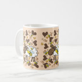 Beige Schapen Bruine Harten Mok (Voorkant links)