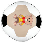 Beige Schattigee Bowtie Teddy Bear Voetbal (Gedraaid)