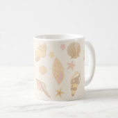 Beige Schelpen Patroon Koffiemok (Voorkant rechts)