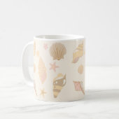 Beige Schelpen Patroon Koffiemok (Voorkant links)