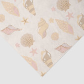 Beige Schelpen Patroon Tissuepapier (Detail)