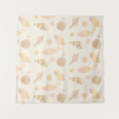 Beige schelpen patroon wandkleed (Voorkant (horizontaal))