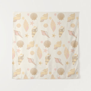 Beige schelpen patroon wandkleed