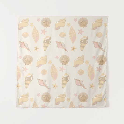 Beige schelpen patroon wandkleed (Voorkant)