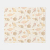 Beige Schelpenpatroon Fleece Deken (Voorkant (Horizontaal))