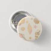 Beige Schelpenpatroon Ronde Button 3,2 Cm (Voorkant /achterkant)