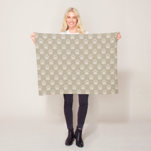 Beige schilderprintpatroon fleece deken (In situ)
