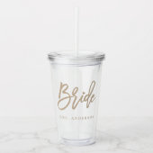 Beige Script Bride Acryl Drinkbeker (Voorkant)