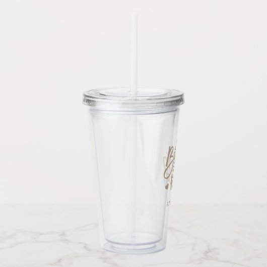 Beige Script Bridesmaid Acryl Drinkbeker (Rechts)