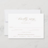Beige Script Wedding RSVP Meal Choice (Voorkant)