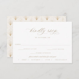Beige Script Wedding RSVP Meal Choice