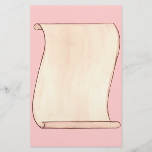  beige scroller op roze banketbakkerswerk briefpapier