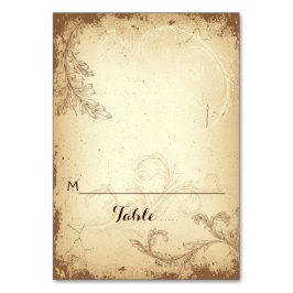 beige scrollleaf bruiloft gevouwen plaats kaart