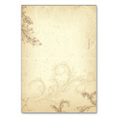 beige scrollleaf bruiloft gevouwen plaats kaart (Achterkant)