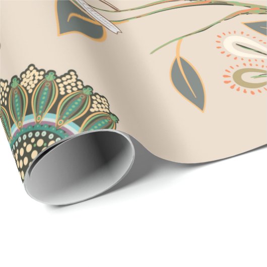 Beige seamless pattern with stylized flowers and b cadeaupapier (Rol Hoek)