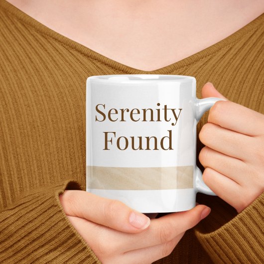 Beige Serenity Band Mug Koffiemok